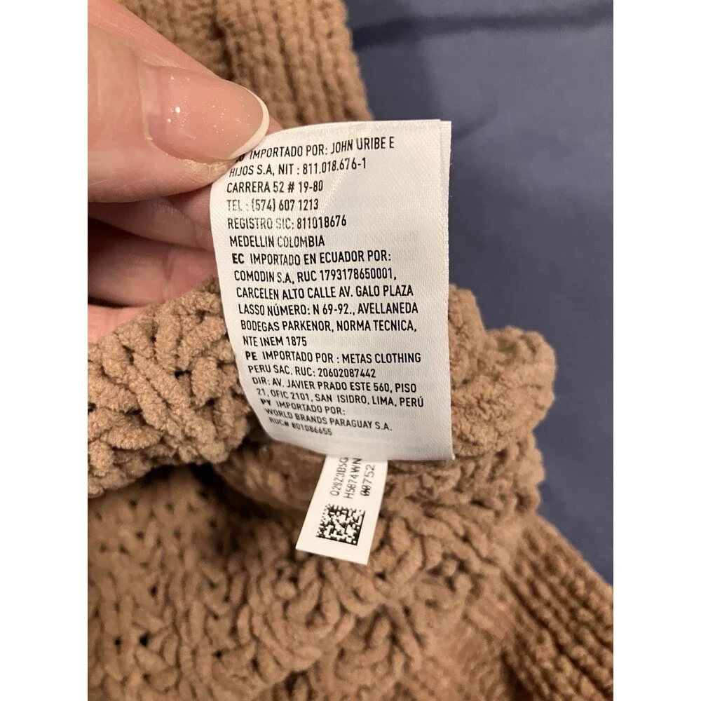 American Eagle Sweater Womens Sz Large Chunky Knit Oversized Pullover Brown Boho - Picture 9 of 9